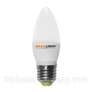 LED лампа C37 "свеча"  10W 900lm 230V 2700K E14 megalight (10/100) NEW