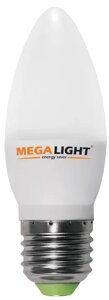 LED лампа C37 "свеча" 10W 900lm 230V 4000K E27 megalight (10/100)