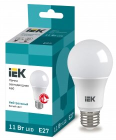 LLE-A60-11-230-40-E27 IEK лампа светодиодная A60 шар 11вт 230в 4000к E27 IEK
