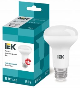 LLE-R63-8-230-40-E27 IEK Лампа светодиодная R63 рефлектор 8Вт 230В 4000К E27 IEK