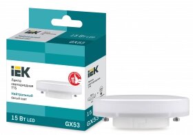 LLE-T80-15-230-40-GX53 IEK лампа светодиодная T75 таблетка 15вт 230в 4000к GX53 IEK