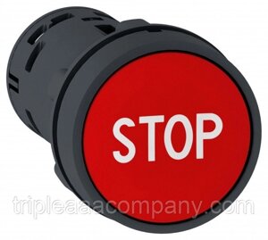 Моноблочная кнопка, пластик, красный,22, пружинный возврат, с маркировкой STOP, 1 НЗ XB7NA4234