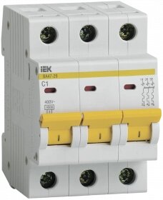 MVA20-3-001-C IEK выключатель автоматический ва47-29 3р 1а 4,5ка с IEK