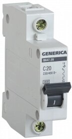 MVA25-1-020-C IEK выключатель автоматический ва47-29 1р 20а 4,5ка с generica