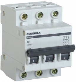 MVA25-3-006-C IEK выключатель автоматический ва47-29 3р 6а 4,5ка с generica