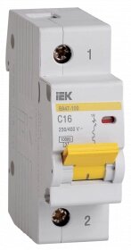 MVA40-1-016-C IEK выключатель автоматический ва47-100 1р 16а 10ка с IEK
