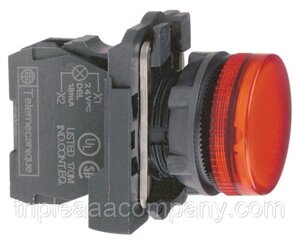 Сигнальная лампа, красный,22, гладкая линза со встроенным светодиодом, 110…120 V AC XB5AVG4