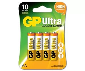 Батарейки GP Ultra AA (4 штуки) - пальчиковые