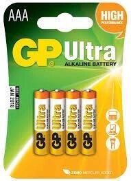 Батарейки GP Ultra AAA (4 штуки) - мизинчиковые