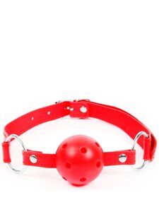 Кляп шарик красный с отверстиями