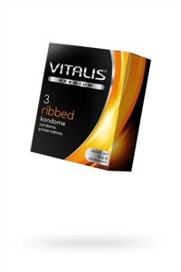 Ребристые презервативы Vitalis Premium Ribbed - ребристые