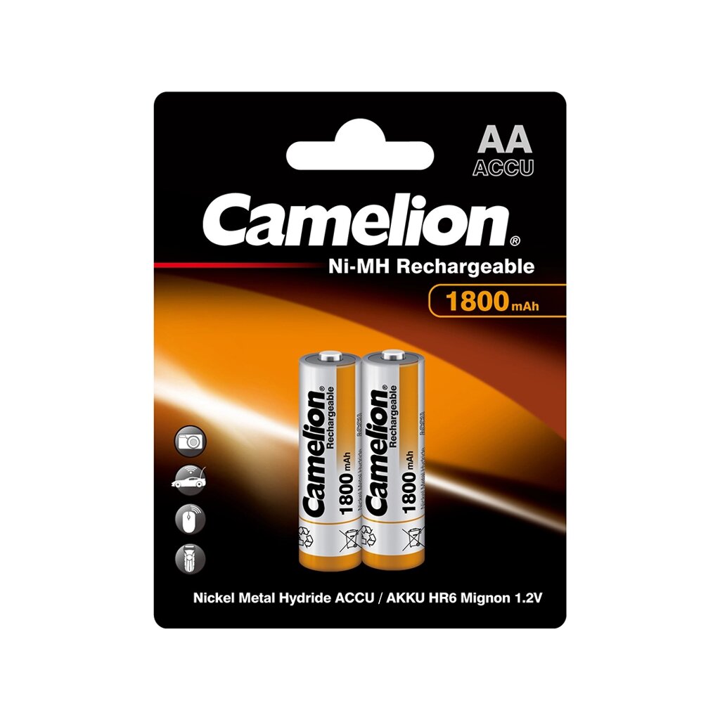 Аккумулятор CAMELION Rechargeable Ni-MH NH-AA1800BP2 2 шт. в блистере от компании turan - фото 1