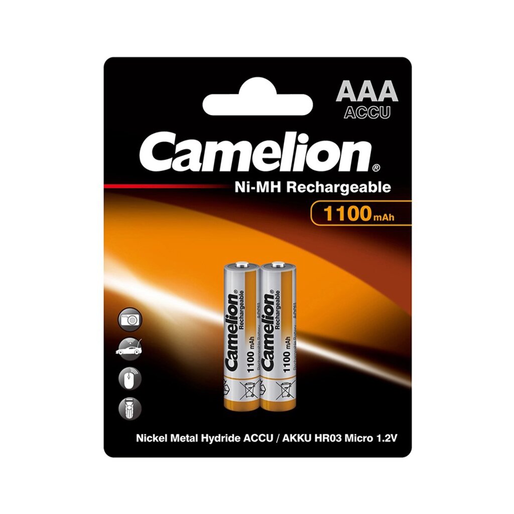 Аккумулятор CAMELION Rechargeable Ni-MH NH-AAА1100BP2 2 шт. в блистере от компании turan - фото 1