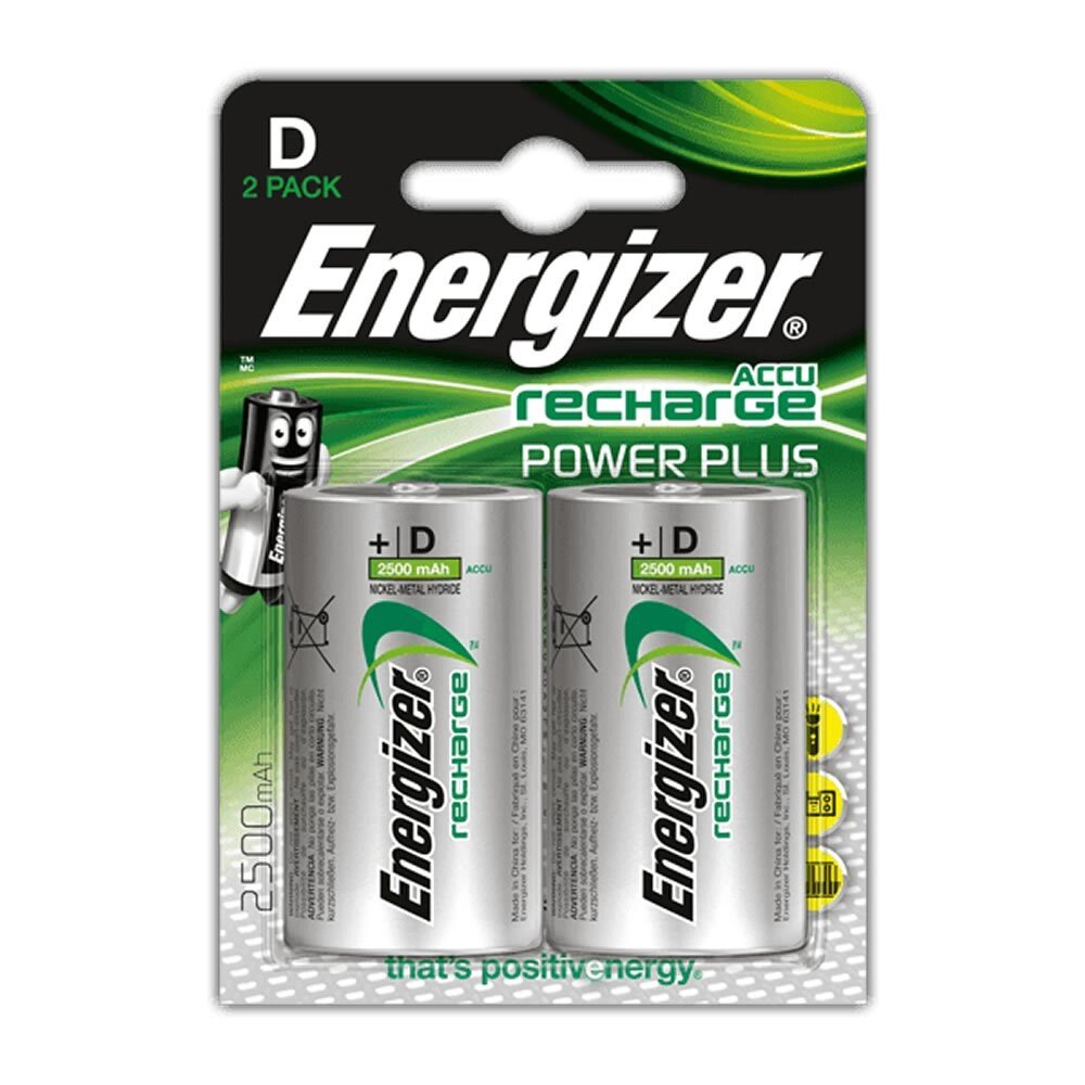 Аккумуляторы Energizer NiMH Power Plus NH 50 2500 mAh (D) 2 штуки в блистере. от компании turan - фото 1