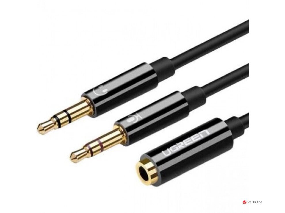 Аудиокабель Ugreen AV140 20898 Dual 3.5mm Male To 3.5mm Female Audio Cable Black от компании turan - фото 1