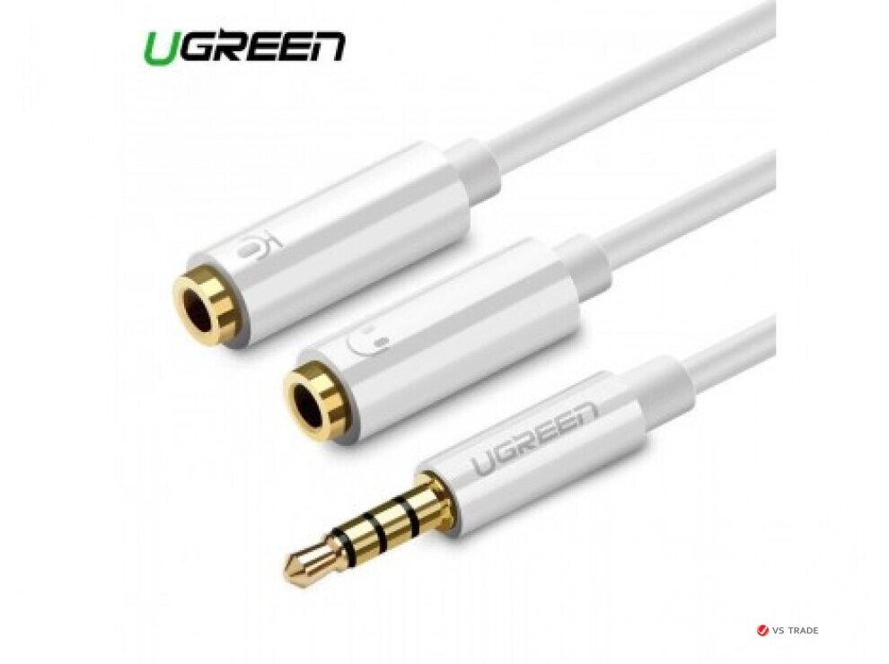 Аудиокабель UGREEN AV141 3.5mm male to 2 Female Audio Cable ABS Case, White, 10789 от компании turan - фото 1