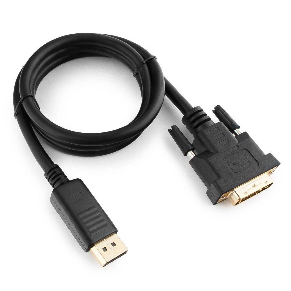 Кабель DisplayPort->DVI Cablexpert CC-DPM-DVIM-1M, 1м, 20M/25M, черный, экран, пакет от компании turan - фото 1