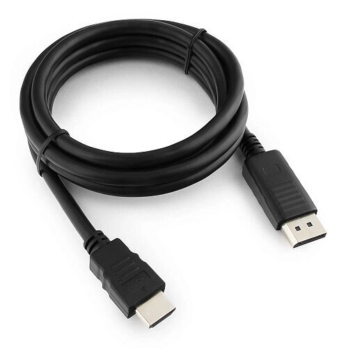 Кабель DisplayPort->HDMI Cablexpert CC-DP-HDMI-6, 1,8м, 20M/19M, черный, экран, пакет от компании turan - фото 1