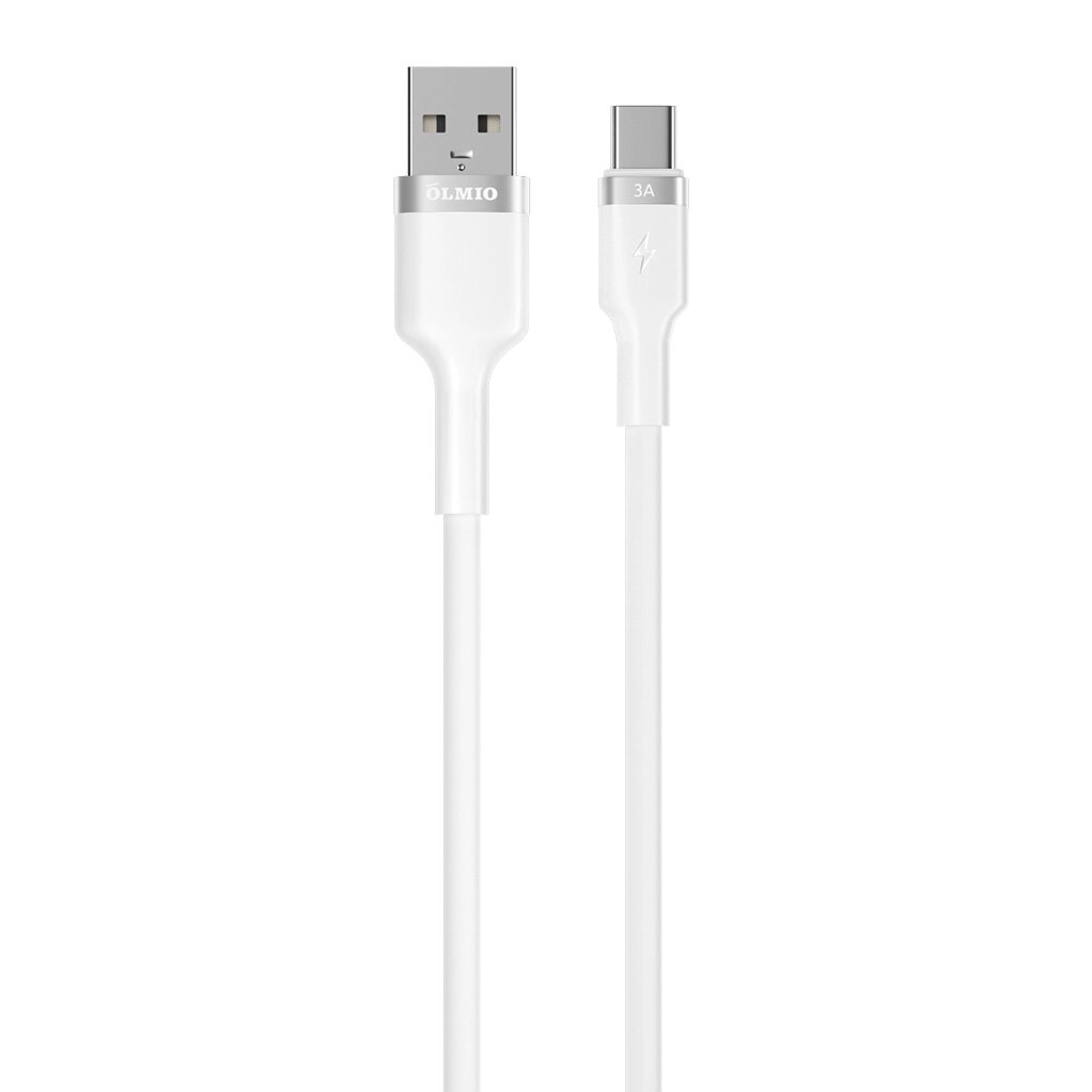 Кабель Olmio Rapid USB 2.0 - Type-C  1.2, 3A белый от компании turan - фото 1