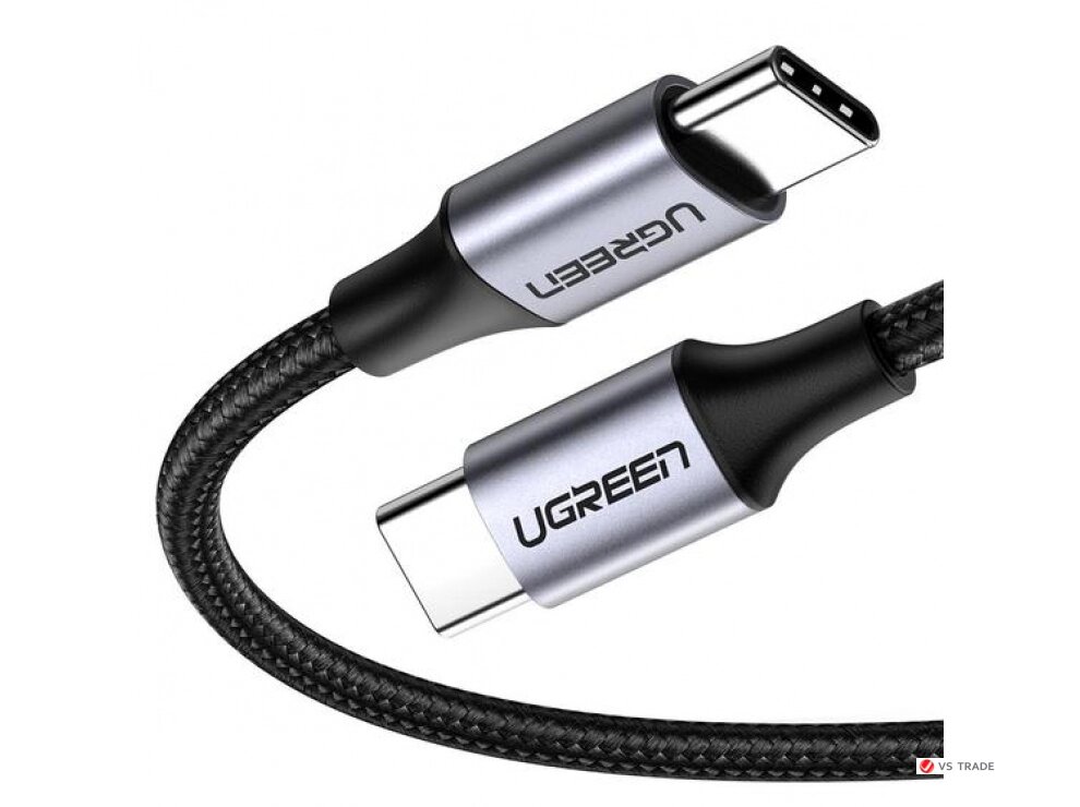 Кабель UGREEN US261 USB 2.0 C M/M Round Cable Nickel Plating Aluminum Shell 1m (Gray Black) от компании turan - фото 1