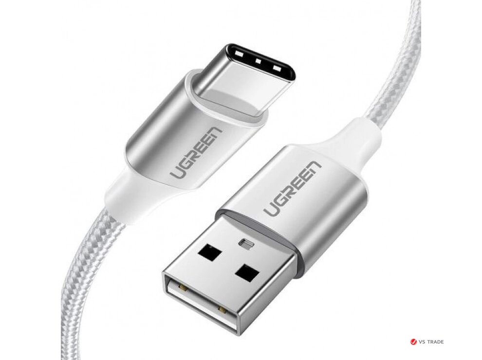 Кабель UGREEN US288 USB-A 2.0 to USB-C Cable Nickel Plating Aluminum Braid 1.5m (White) от компании turan - фото 1