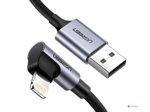 Кабель Ugreen US299 Angled Lightning To USB 2.0 A Male Cable (90° Angle)/Black 1M, 60521