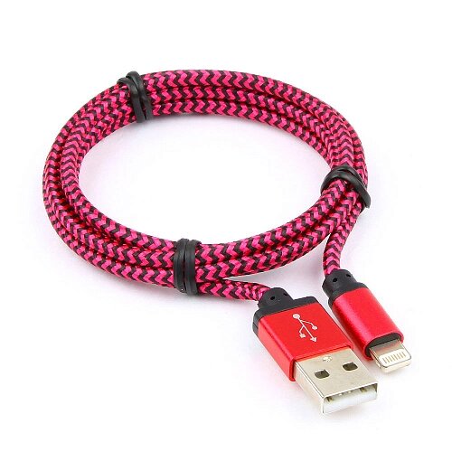 Кабель USB 2.0 Cablexpert CC-ApUSB2pe1m, AM/Lightning 8P, 1м, нейлоновая оплетка, алюминиевые разъем от компании turan - фото 1