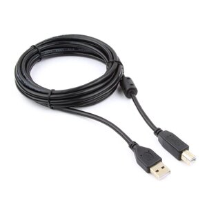 Кабель USB 2.0 Pro Cablexpert CCF-USB2-AMBM-10, AM/BM, 3м, экран, феррит. кольцо, черный, пакет