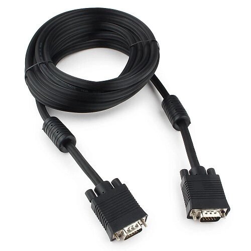 Кабель VGA Premium Cablexpert CC-PPVGA-5M-B, 15M/15M, 5.0м, черный, тройн экран, феррит. кольц пакет от компании turan - фото 1