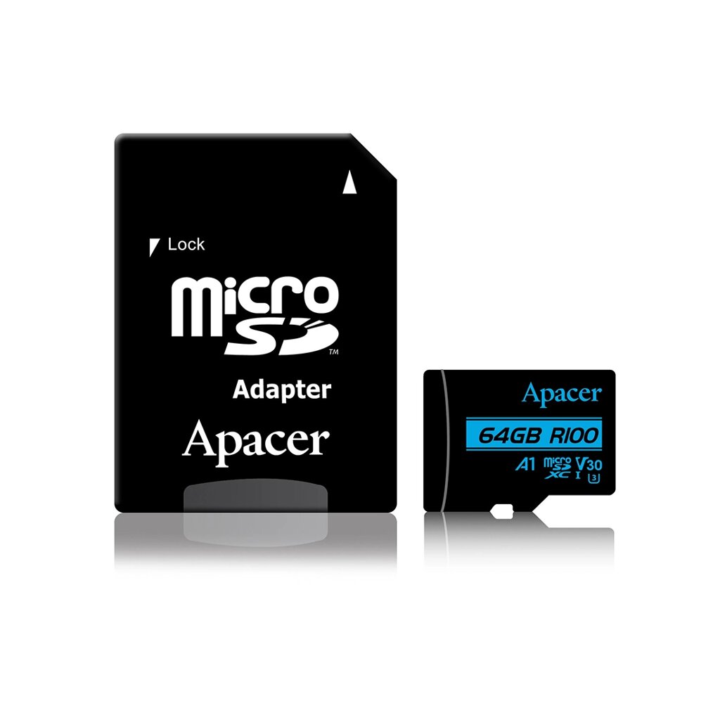 Карта памяти Apacer AP64GMCSX10U7-R 64GB + адаптер от компании turan - фото 1