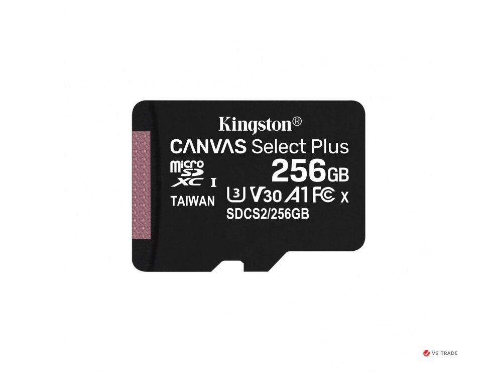 Карта памяти Kingston 256GB microSDXC Canvas Select Plus 100R A1 C10 Single Pack w/o Adapter, SDCS2/256GBSP от компании turan - фото 1