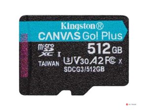 Карта памяти Kingston 512GB microSDXC Canvas Go Plus 170R A2 U3 V30 Card, без адаптера, SDCG3/512GBSP