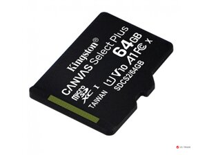 Карта памяти Kingston 64GB microSDXC Canvas Select Plus 100R A1 C10 Single Pack w/o Adapter, SDCS2/64GBSP