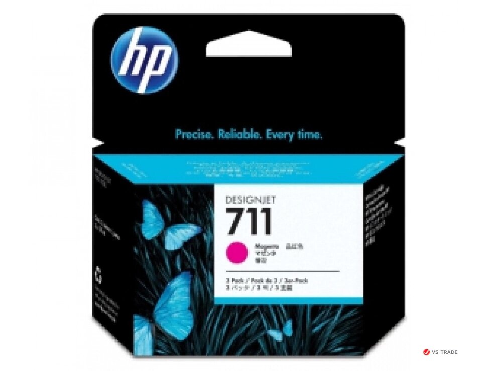 Картридж HP CZ135A (711) комплект из 3 стандартных картриджей розовый, 3-pack от компании turan - фото 1