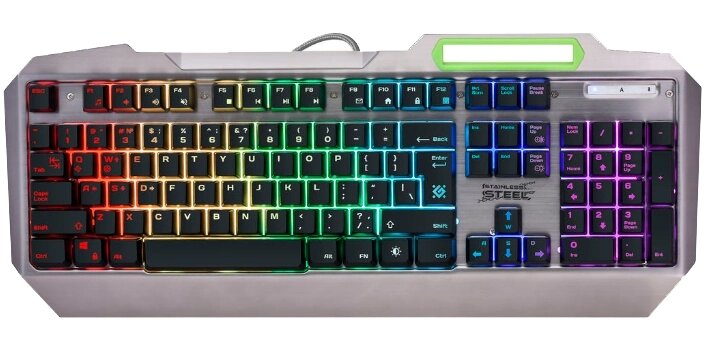 Клавиатура игровая Defender Stainless steel GK-150DL RU, черный, RGB подсветка, 9 режимов от компании turan - фото 1