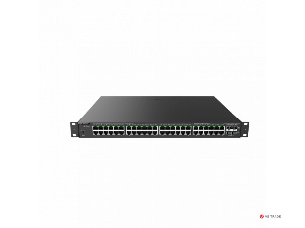 Коммутатор Reyee RG-NBS3100-48GT4SFP-P L2 PoE+(48x10/100/1000Base-T PoE+, 4xSFP, 370W PoE power budget, 19quot; Rack от компании turan - фото 1