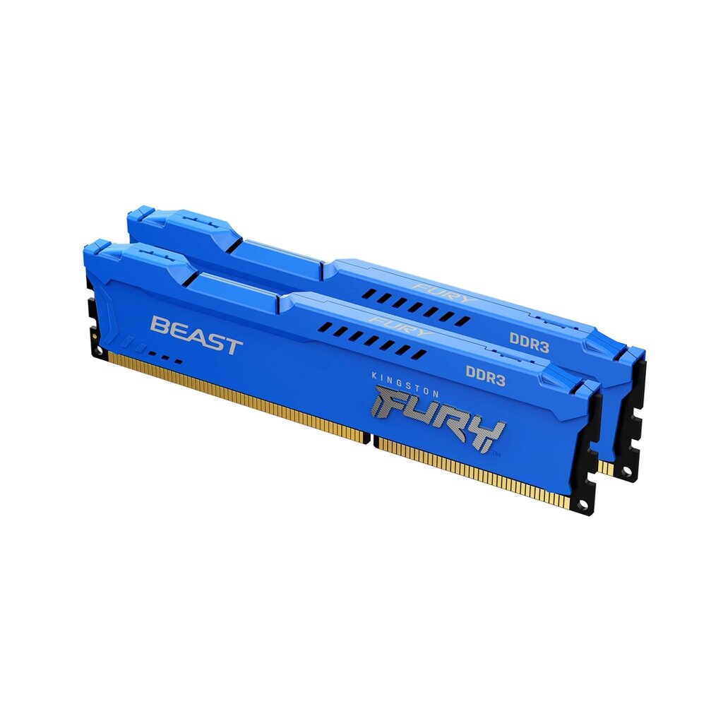 Комплект модулей памяти Kingston Fury Beast Blue KF316C10BK2/16 DDR3 16GB (Kit 2x8GB) 1600MHz от компании turan - фото 1