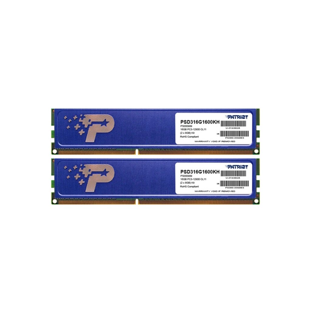 Комплект модулей памяти Patriot PSD316G1600KH DDR3 16GB (Kit 2x8GB) от компании turan - фото 1