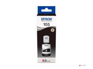 Контейнер с черными пигментными чернилами Epson C13T00Q140 105 EcoTank BK Ink Bottle