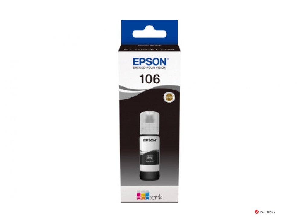 Контейнер с черными водорастворимыми фото-чернилами Epson C13T00R140 106 EcoTank Photo BK Ink Bottle от компании turan - фото 1