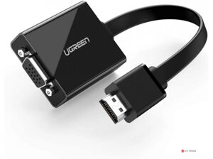 Конвертер ugreen MM103 HDMI to VGA, 25cm , 40248, black