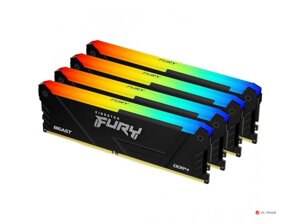 Озу kingston FURY beast RGB 128гб (32x4, DIMM DDR4, 3600MT/s, CL18, 1.35в, KF436C18BB2ak4/128