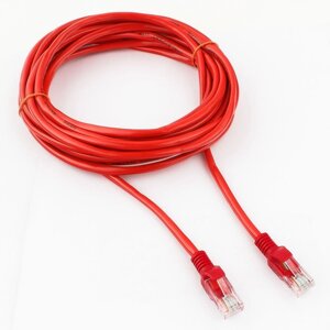 Патч-корд UTP Cablexpert PP12-5M/R кат. 5e, 5м, литой, многожильный (красный)