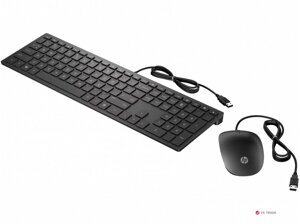 Клавиатура и мышь HP 4CE97AA Wired Keyboard and Mouse 400 Black USB