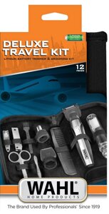 Триммер для усов и бороды Wahl Travel Kit Deluxe черный-серебро