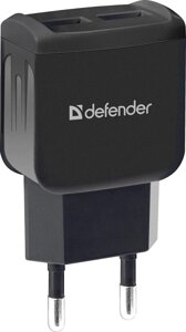 Зарядное устройство сетевое Defender EPA-13, 2xUSB, 5V/2.1А, черный