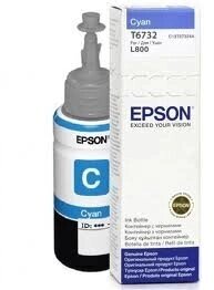 Чернила Epson C13T67324A L800/1800/810/850 голубой