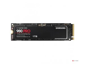 Твердотельный накопитель Samsung 980, MZ-V8P1T0BW, 1000 ГБ, M. 2 2280 PCI-E, чтение: 7000 МБ/с, запись: 5000 МБ/с, TLC