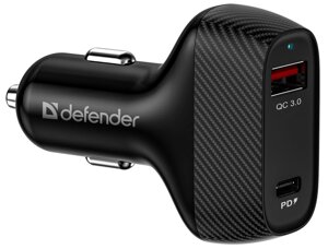 Зарядное устройство автомобильное Defender UCA-90 36W QC3.0 черный