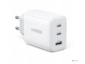 Зарядное устройство Ugreen CD275 90496 USB-A+2*USB-C 65W GaN Tech Fast Charger